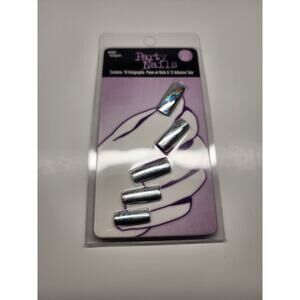 Party Nails -10 Holographic Press On Nails & Adhesive Halloween Fun Nail Art